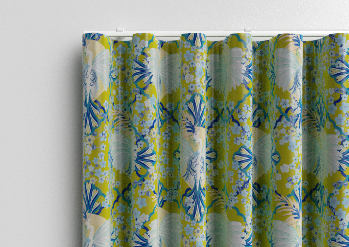 Faded Glamour, China Blue Chartreuse - Made To Measure Curtains - Image 13